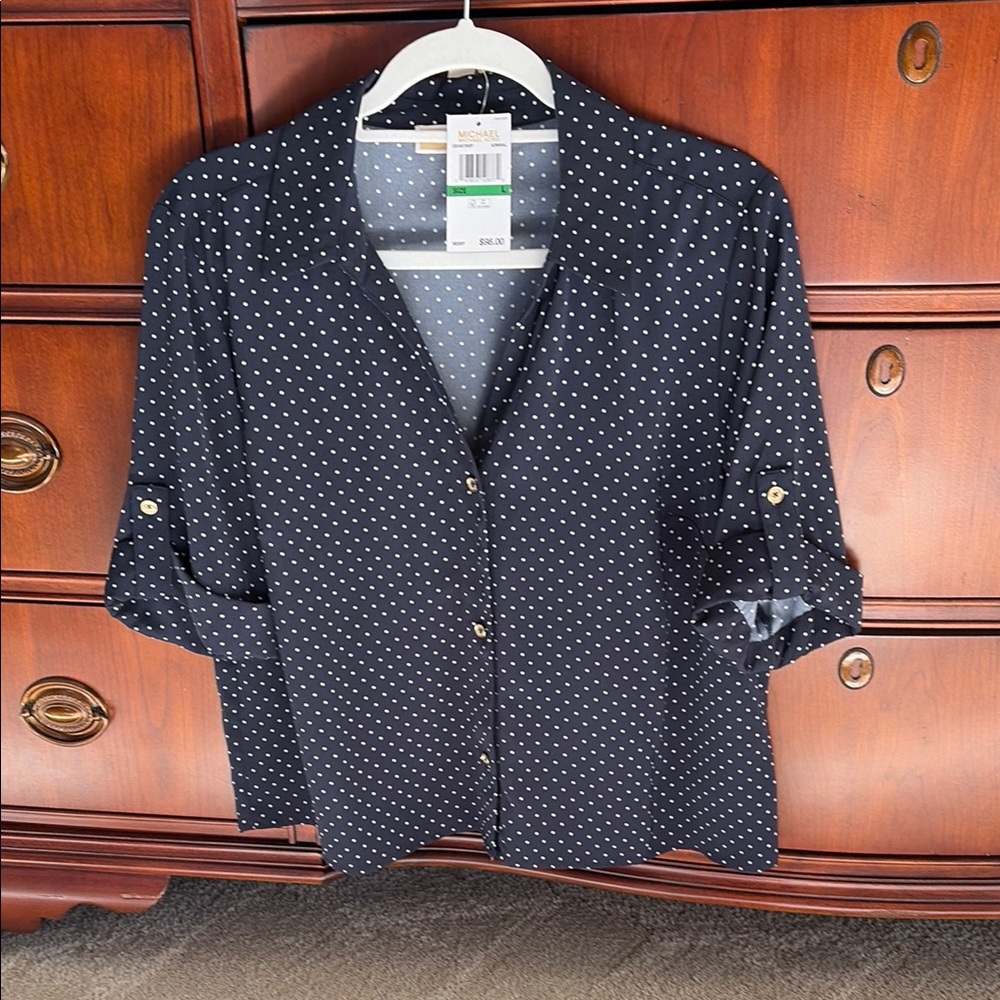 MICHAEL Michael Kors Black Polka Dot Blouse
